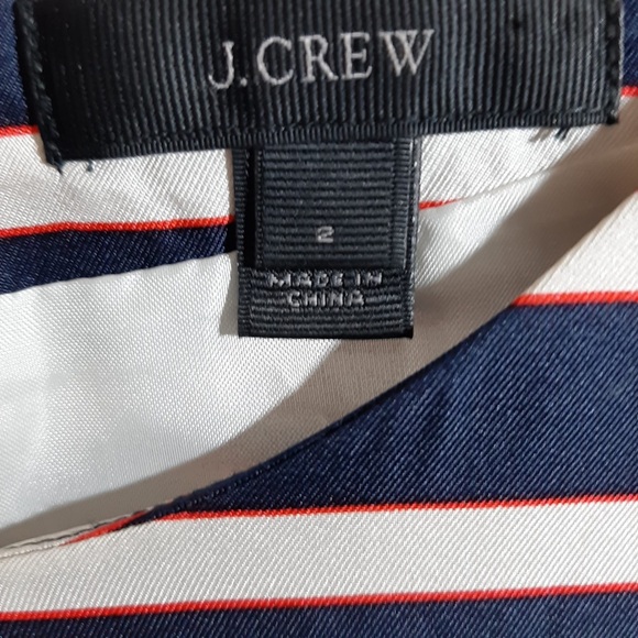 J. Crew navy stripe silk dress 2 - Picture 9 of 13